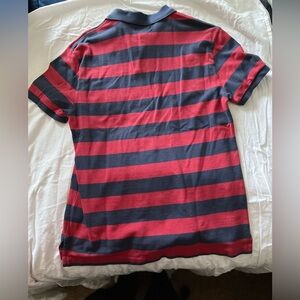 Polo Jeans Co navy/maroon striped polo size medium